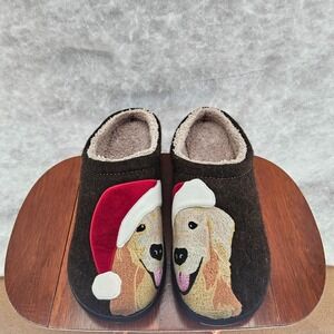 L.L. Bean Daybreak Scuffs Motif House slippers‎ Women's US size 8 Christmas Dog
